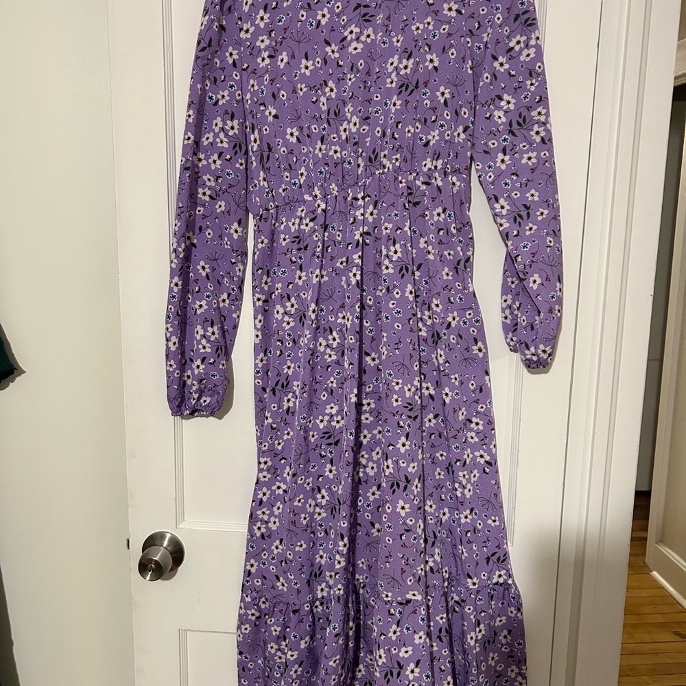 SHEIN Purple Floral Maxi Dress